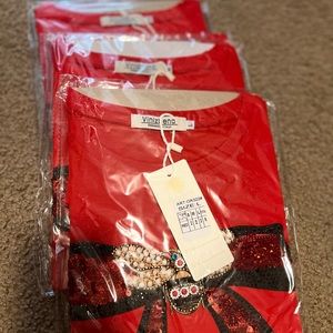 Vinizbena fashion top , red color sizes small, medium & Large